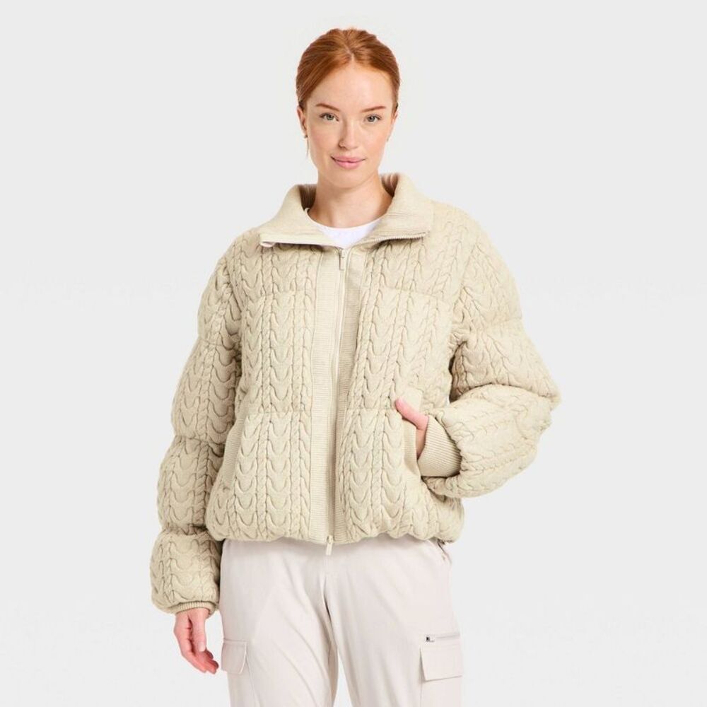 Women's Puffer Jacket - All In Motion Gray M
